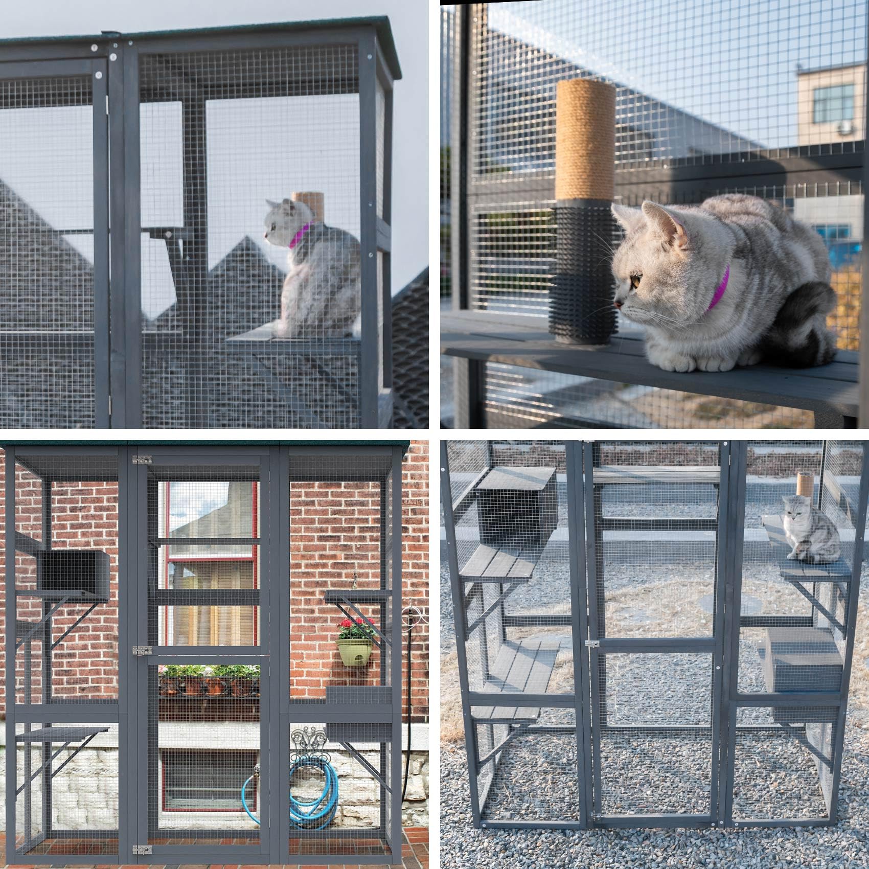 Amazon | PETVILLE Catio 屋外猫囲い 大型散歩 猫ケージ、防水屋根付き